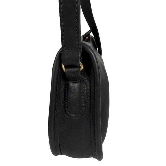 Vintage COACH Black Leather Wendie Swinger Crossbody Purse Bag 9031 + Hang Tag - Picture 3 of 14